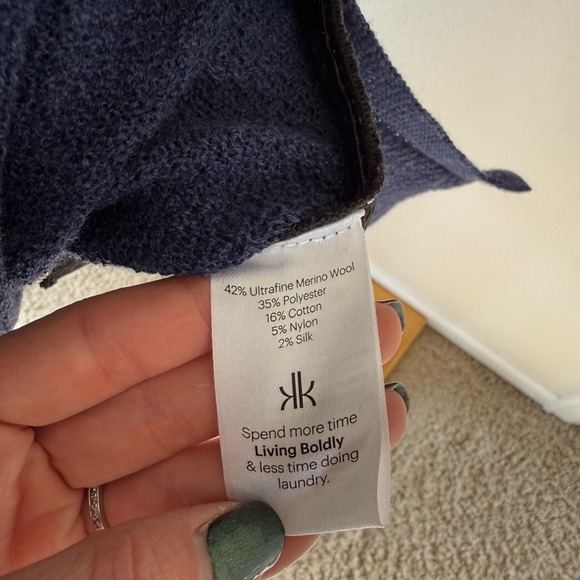 Krimson Klover Everlasting Sweater Tunic Ultrafine Merino Wool Blue Medium - Picture 10 of 10